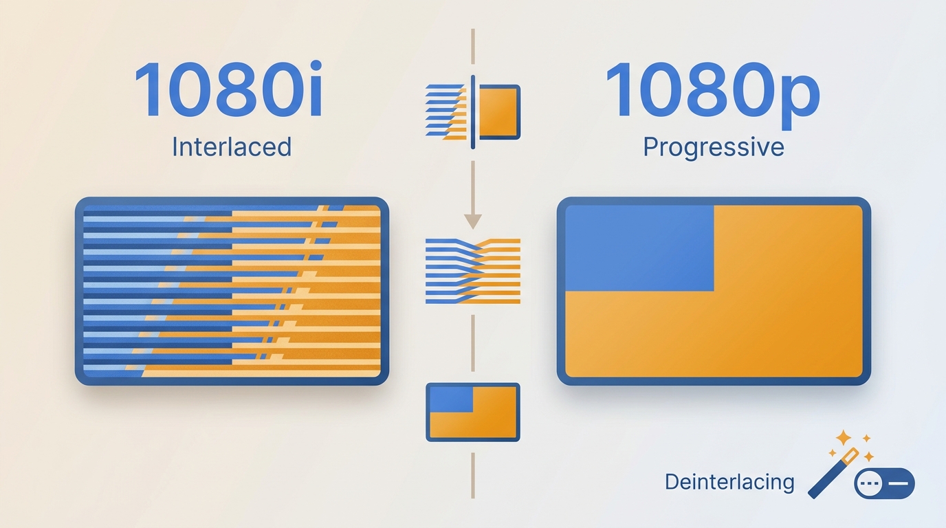 1080i vs. 1080p 2026: Unterschied, richtige Wahl und Deinterlacing