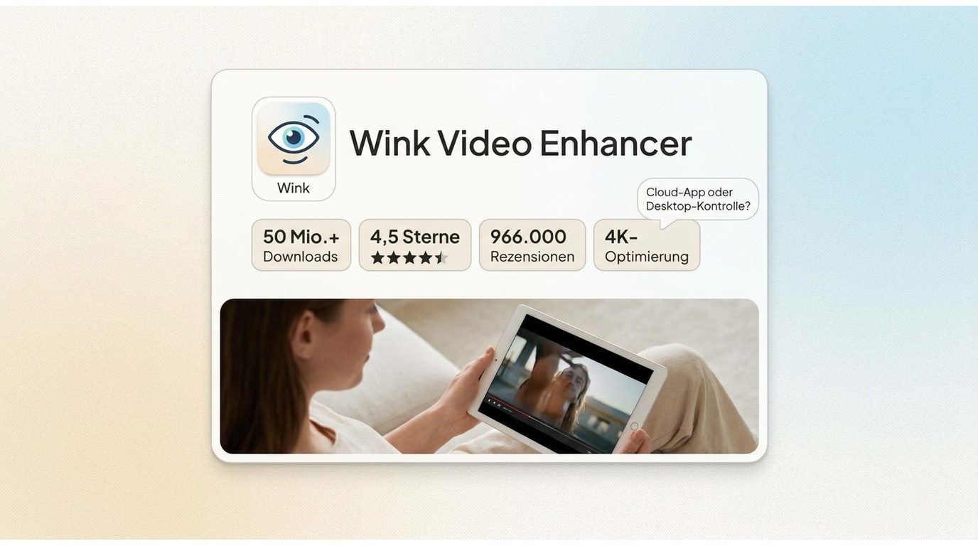 Wink Google Play Kennzahlen mit Downloads, Bewertung und 4K-Hinweis