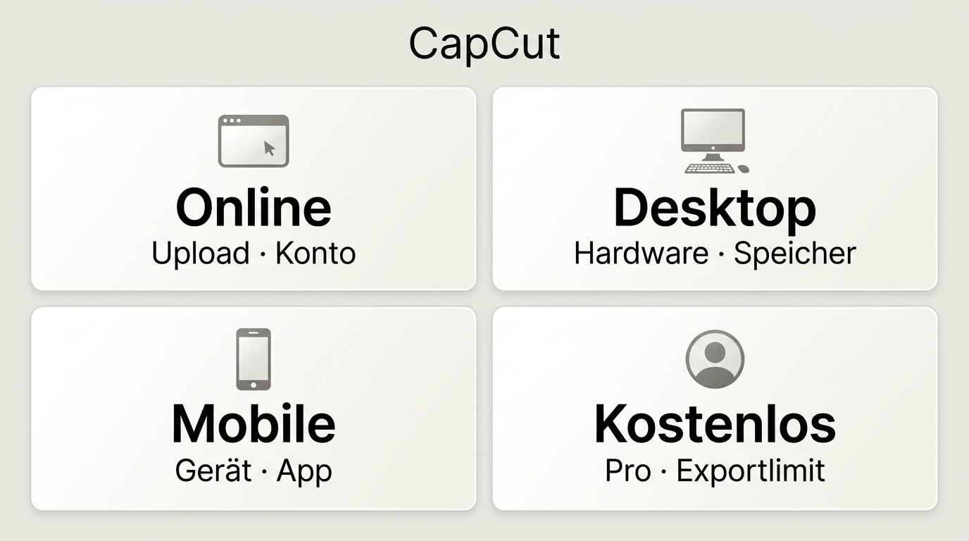 CapCut-Limits für Online, Desktop, Mobile und kostenlose Konten im Vergleich
