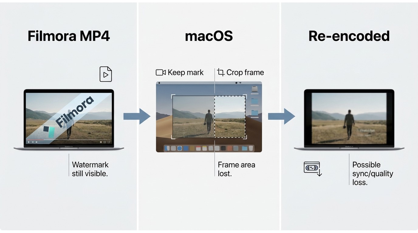 Why recording a Filmora MP4 retains the mark or loses frame area and quality
