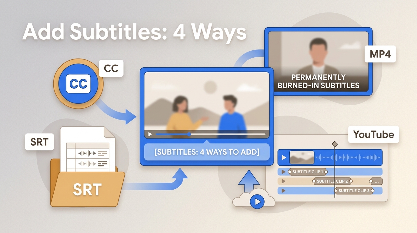 How to Add Subtitles to a Video: 4 Methods for MP4, SRT, and YouTube