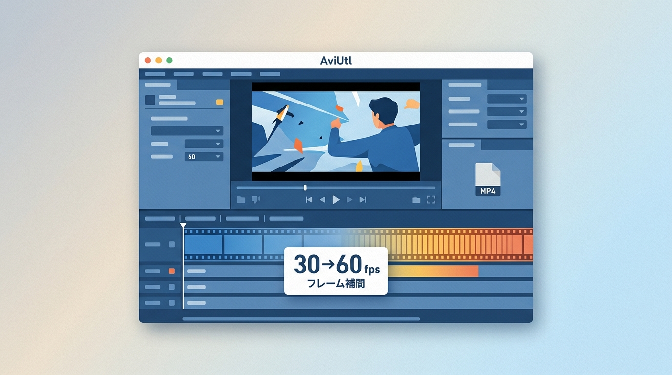 AviUtlのフレーム補間を整理｜fps変更との違い、AviUtl2・60fps・MP4出力の注意点