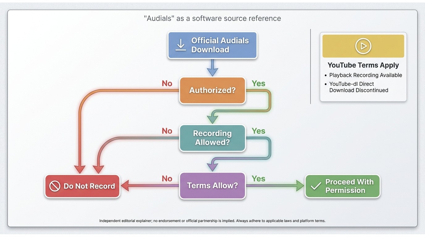 How Audials legitimacy, recording permission, platform rules, and YouTube limits differ