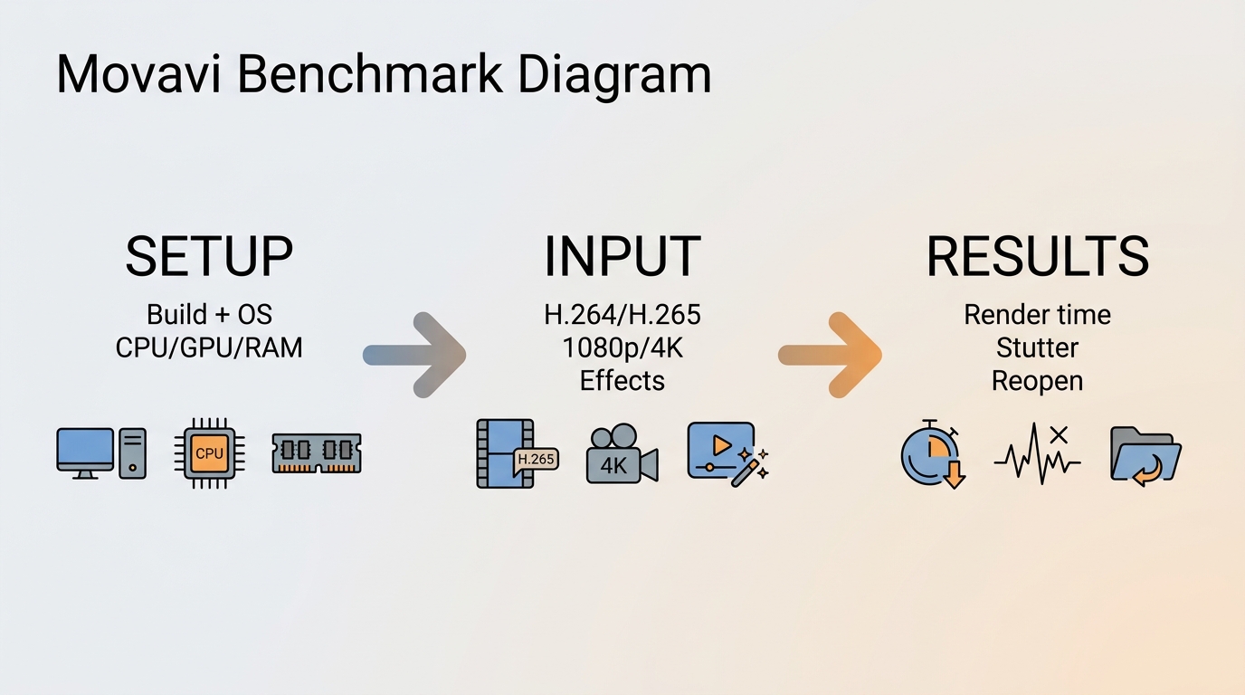 Variables needed to test Movavi 1080p and 4K editing performance reproducibly