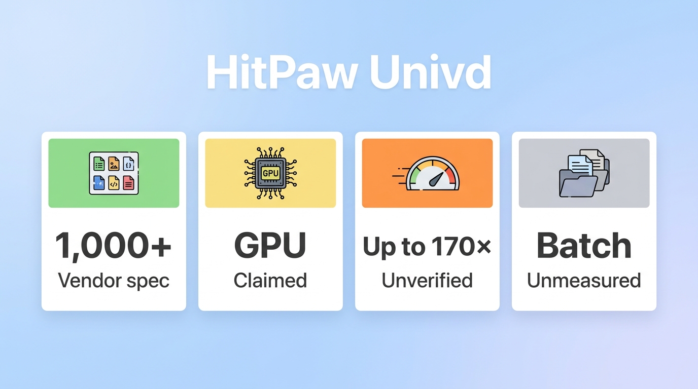 HitPaw Univd claims 1,000+ formats and up to 170x speed without an independent benchmark