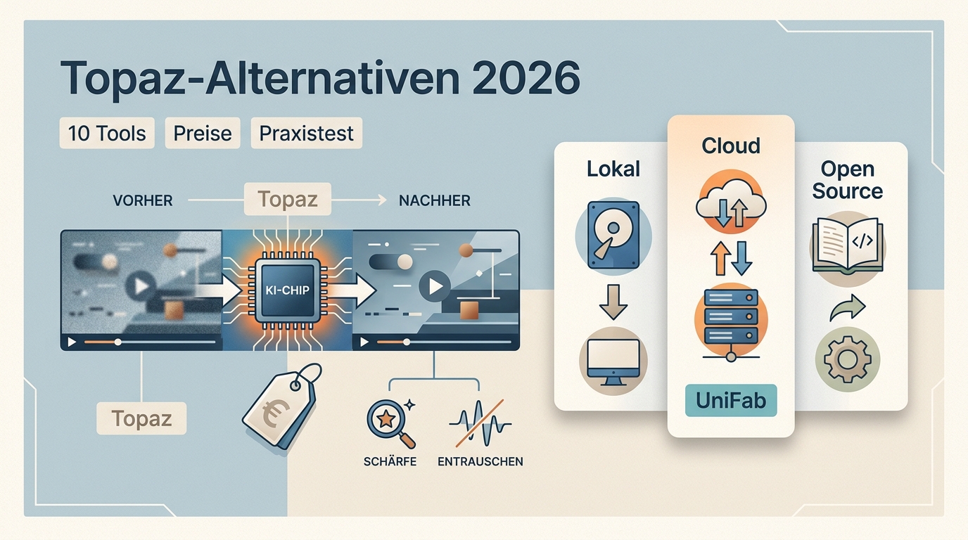 10 Topaz Video AI-Alternativen 2026: Preise und Praxistest