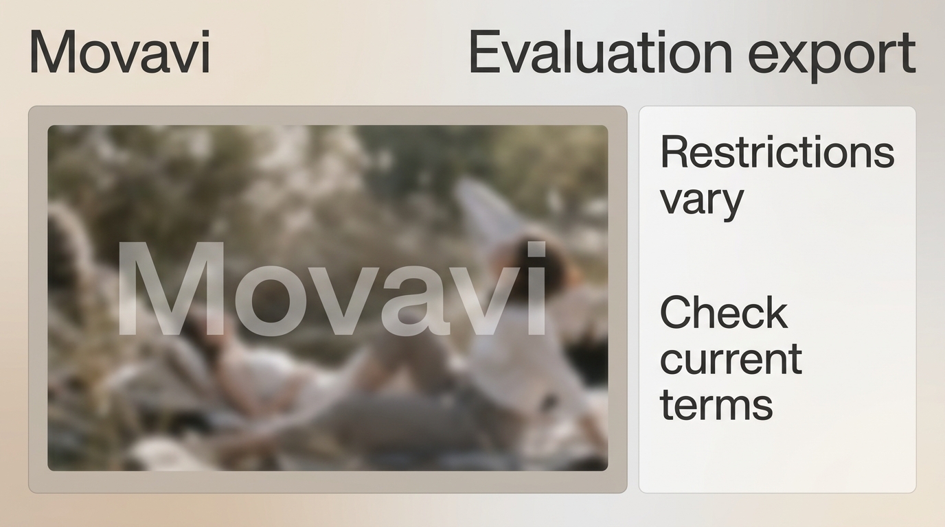 Movavi trial export with a watermark and restricted delivery options