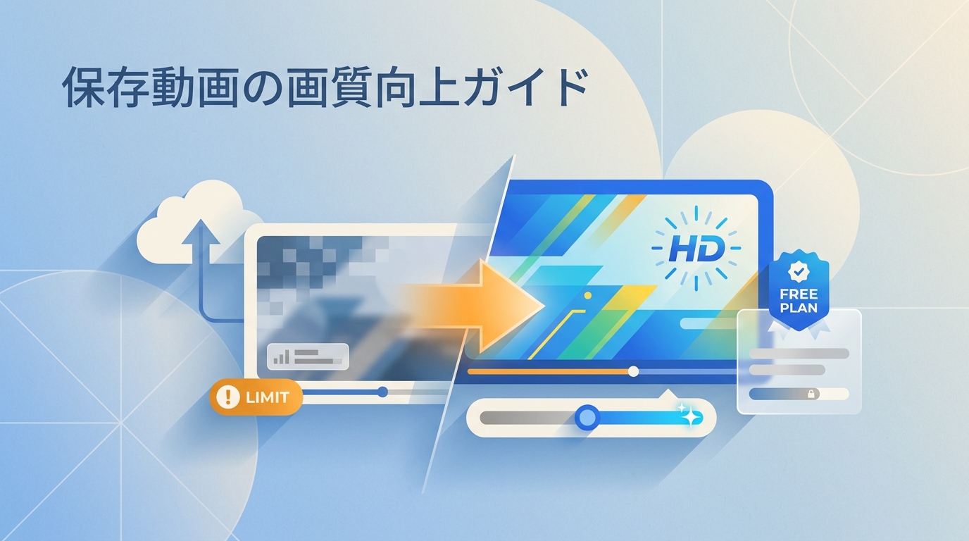 【2026年】保存動画の画質を上げるサイト・アプリ6選｜無料枠と制限を比較