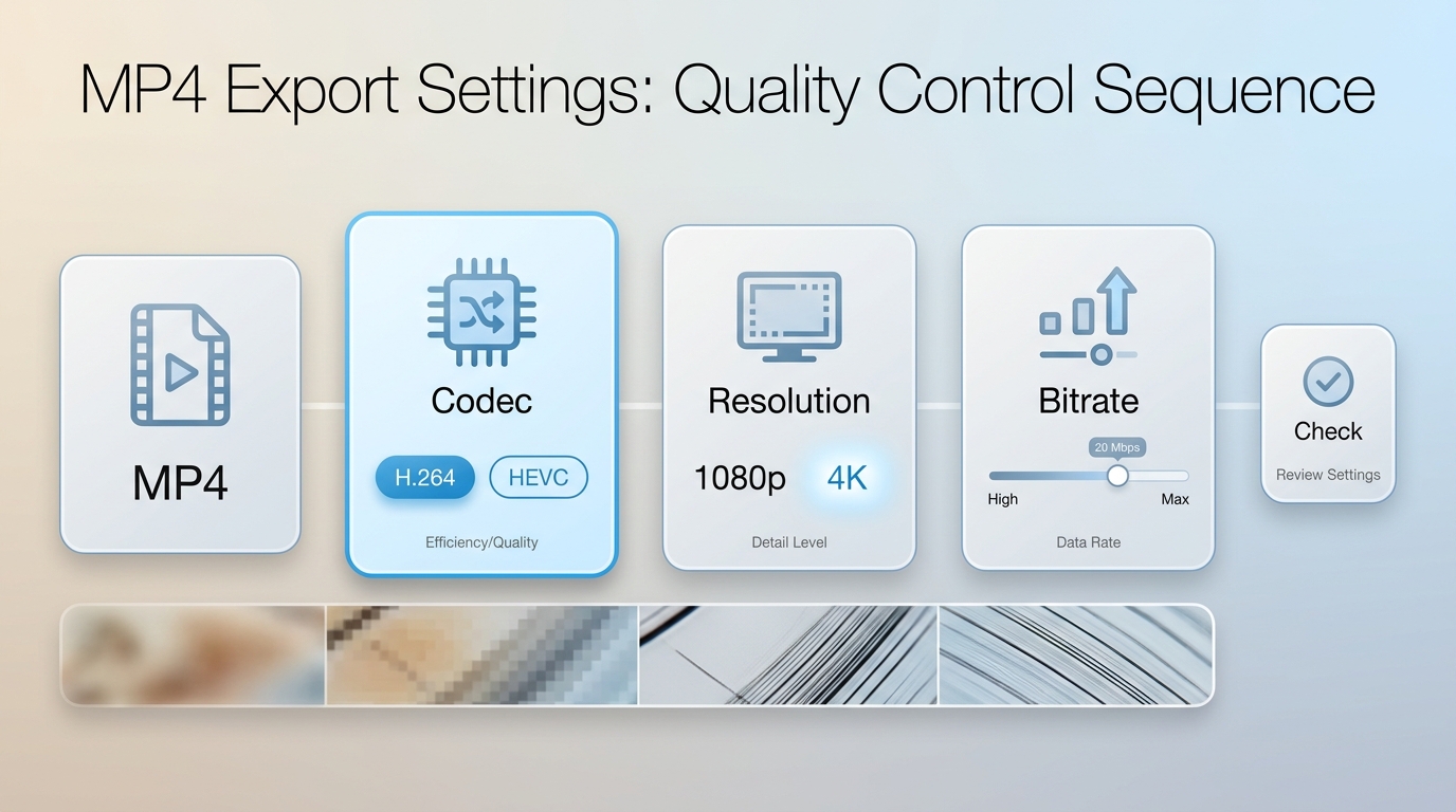 How MP4, H.264, HEVC, resolution, and bitrate affect a video export
