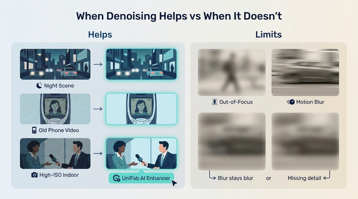 When denoising helps and when it doesnt