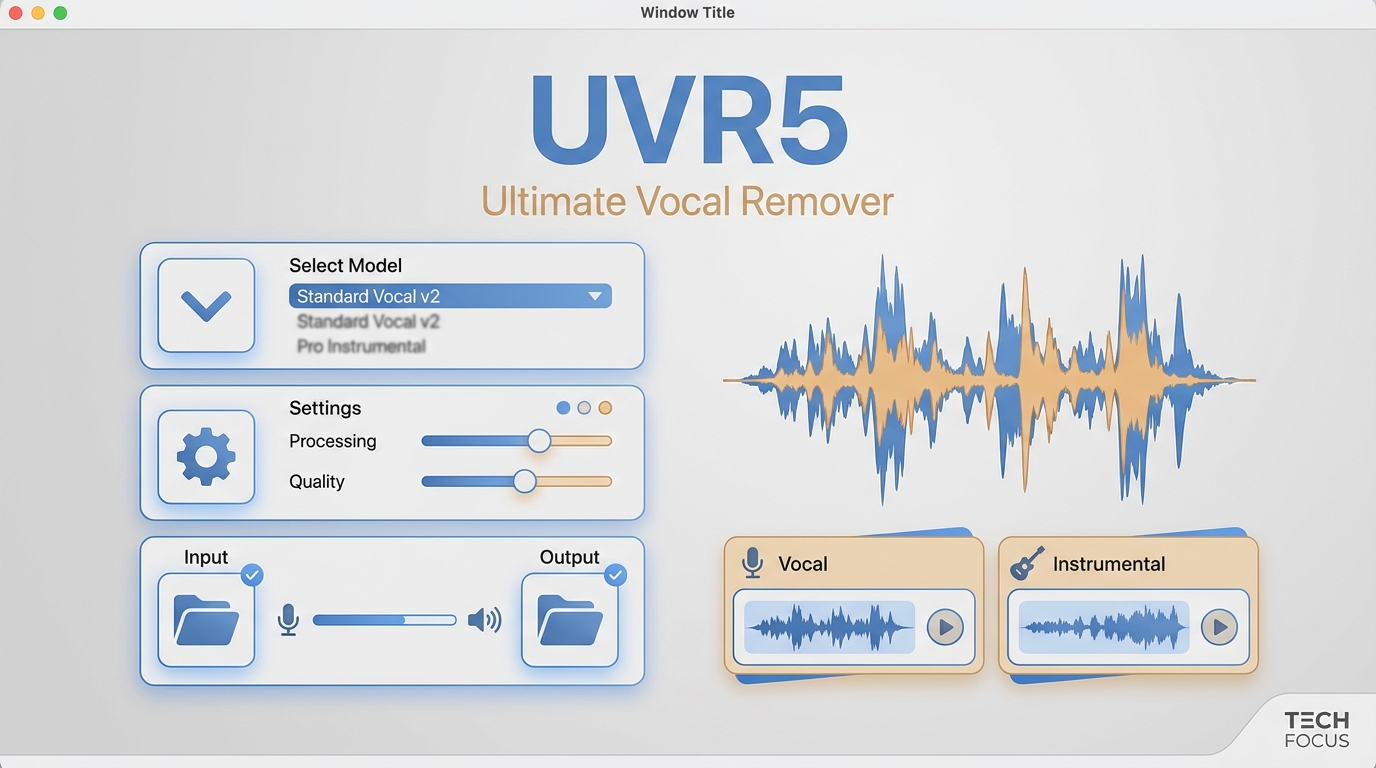 UVR5 interface with model selection and settings for vocal separation