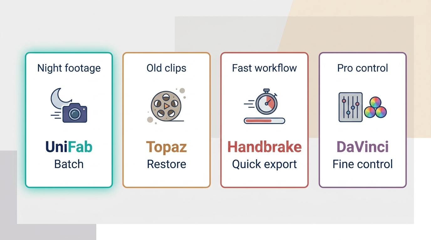 Quick picks by footage and workflow