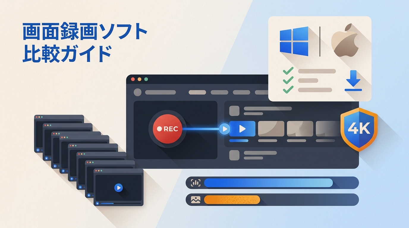 画面録画ソフトおすすめ7選|無料・4K対応をWindows/Mac別に比較【2026年】