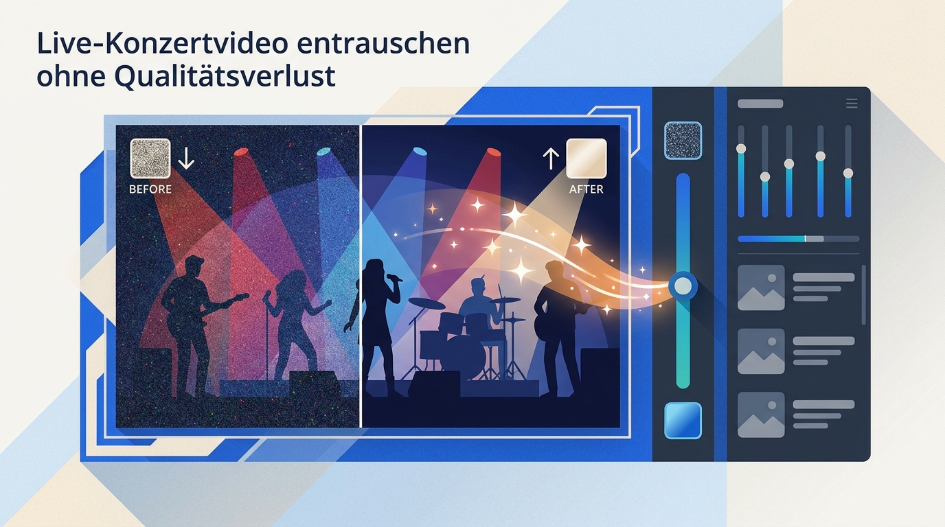 Live-Konzertvideo entrauschen: Rauschen & Körnung bei wenig Licht entfernen
