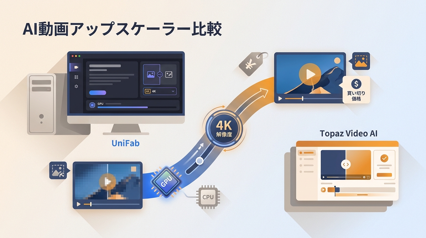 AI動画アップスケーラー比較【2026年版】ローカル処理・買い切り・料金で選ぶ