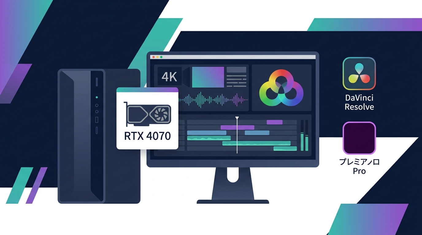 4K動画編集スペックの目安|RTX 4070・VRAM 8GBで快適に編集するPC構成とソフト比較【2026年版】