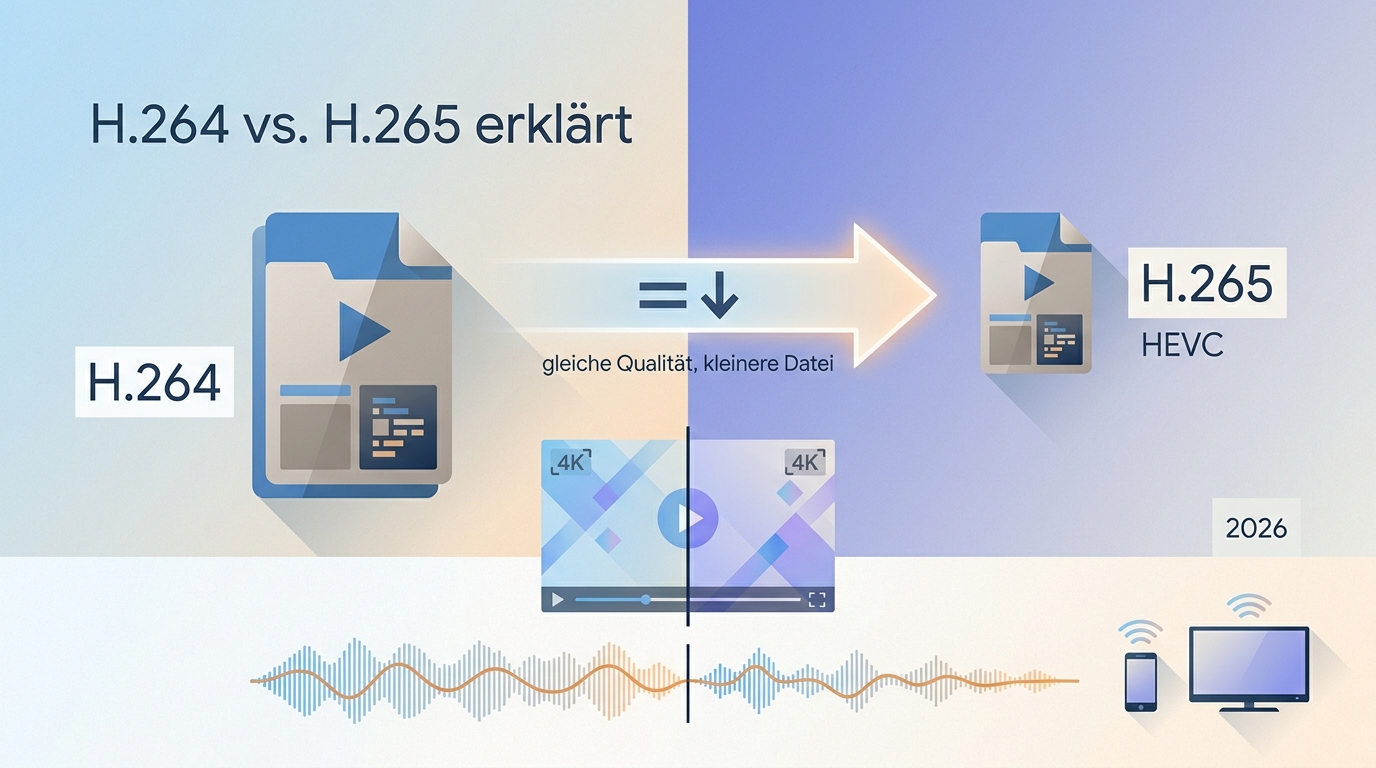 H.264 vs. H.265: Unterschiede, Qualität und Kompatibilität 2026