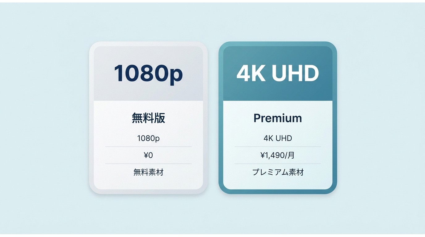 Clipchamp無料版（最大1080p）とPremium（最大4K UHD）の機能・料金比較