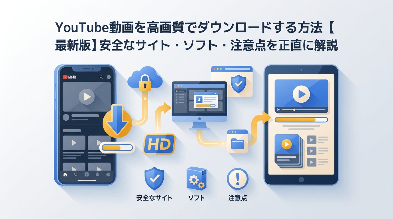 YouTube動画を高画質でダウンロードする方法【2026年最新版】安全なサイト・ソフト・注意点を正直に解説