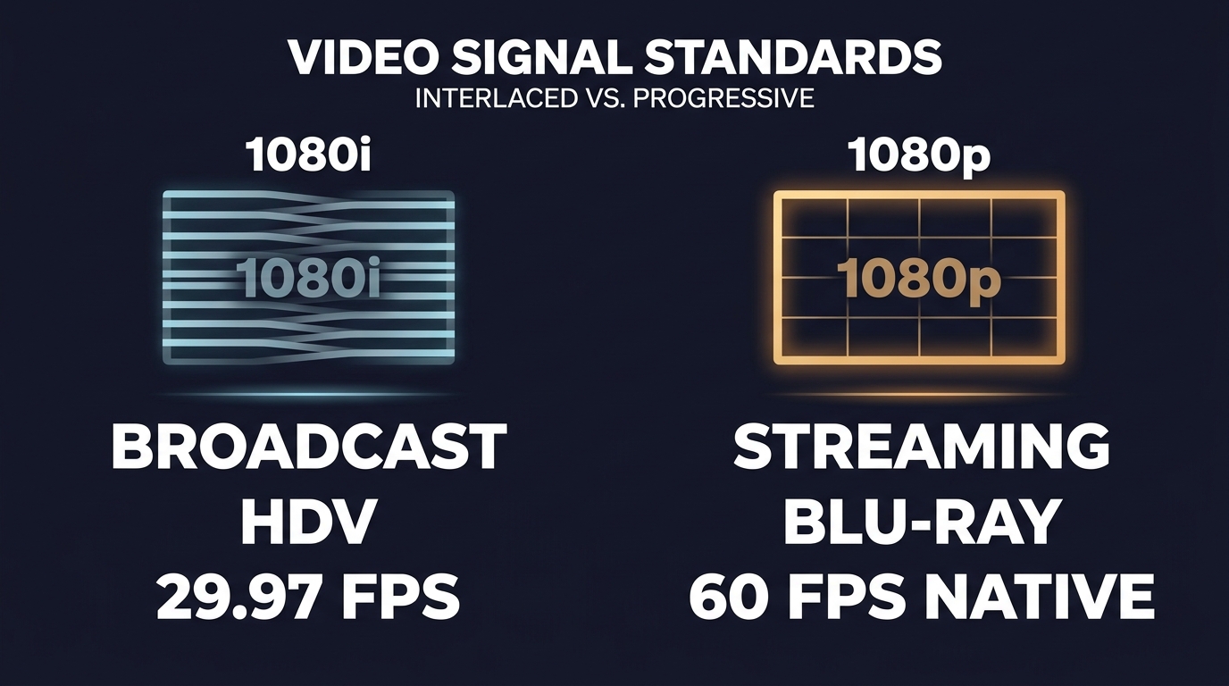 1080i vs 1080p comparison: scan method, frame rate, common sources, and best use cases