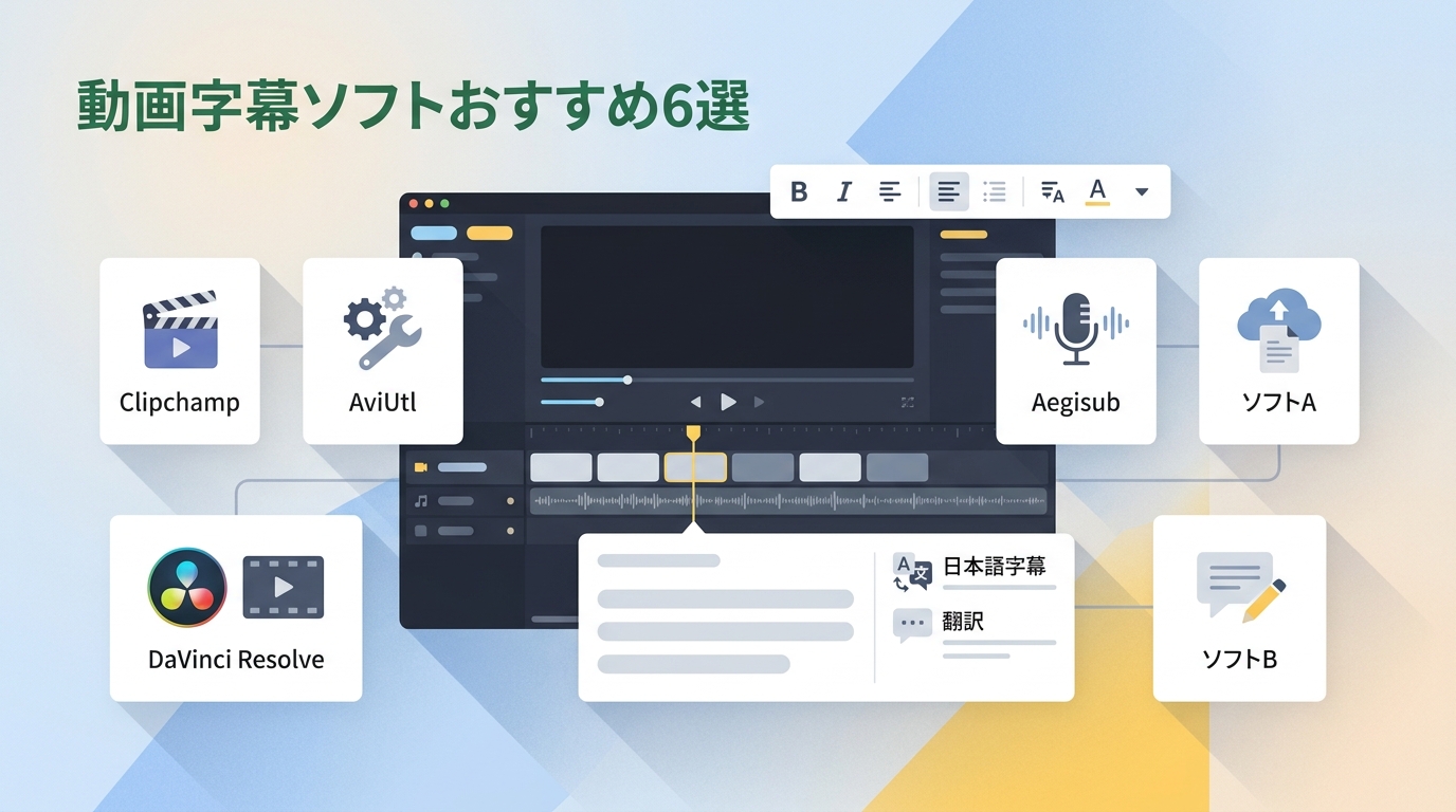 【2026年最新】動画字幕ソフトおすすめ6選｜用途・無料制限・日本語自動字幕で選ぶ