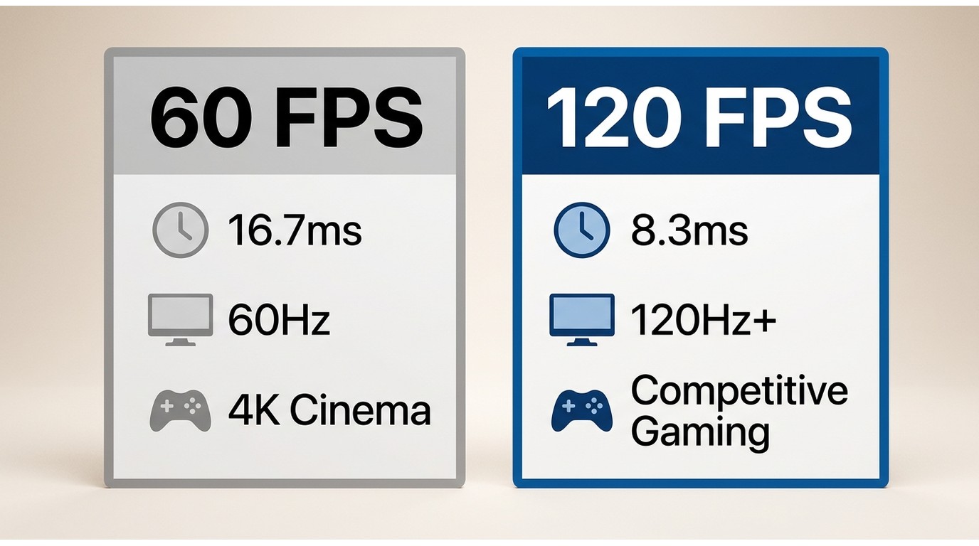 60 fps vs 120 fps compared