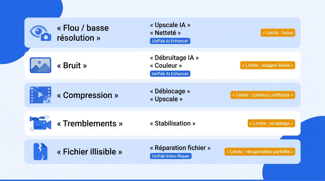 Defect treatment matrix