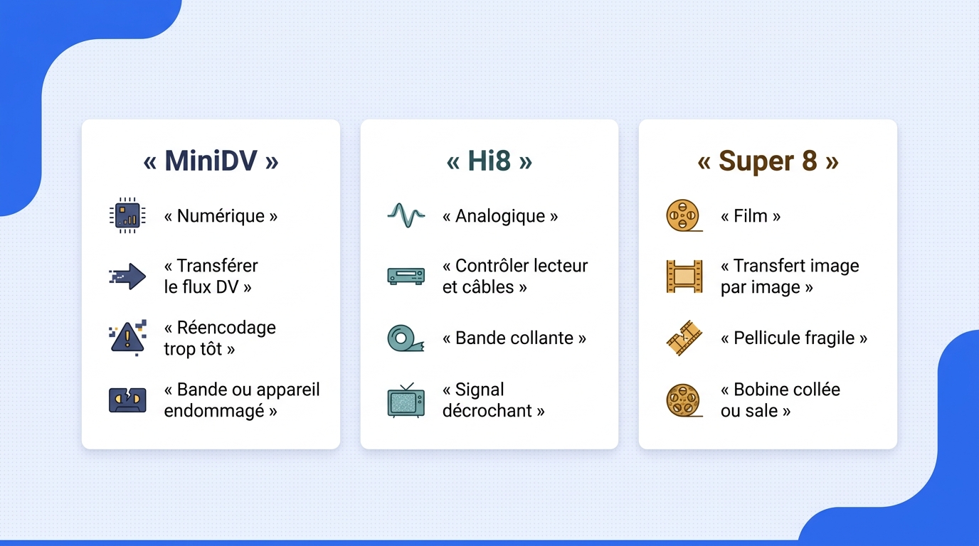 Comparatif supports video