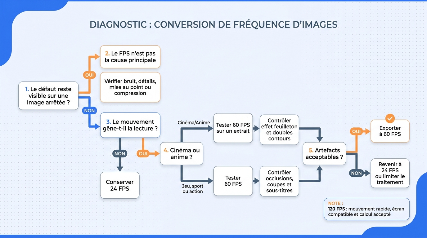 La bonne cadence dépend d'abord du défaut visible et de l'intention esthétique, puis du type de mouv