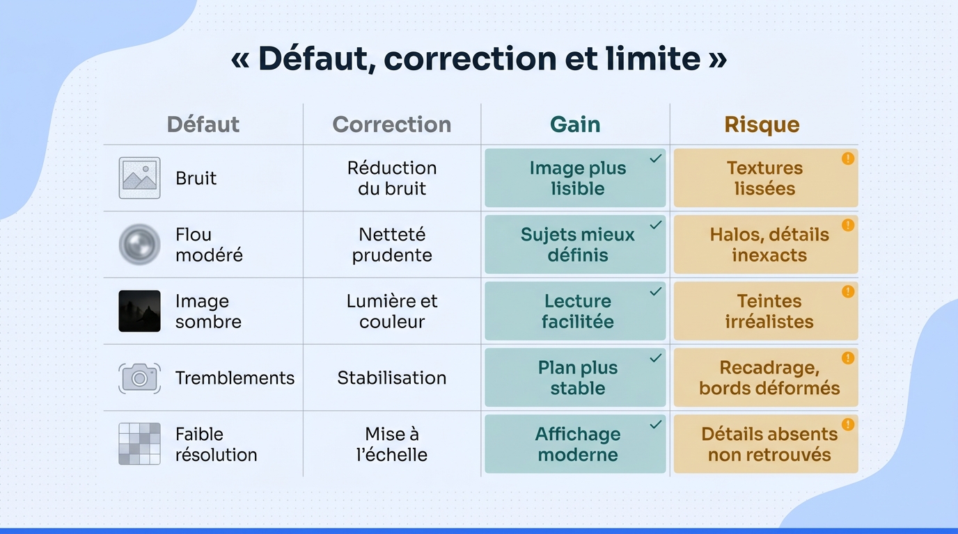 Chaque correction peut améliorer la lisibilité, mais elle introduit aussi un risque spécifique à vér