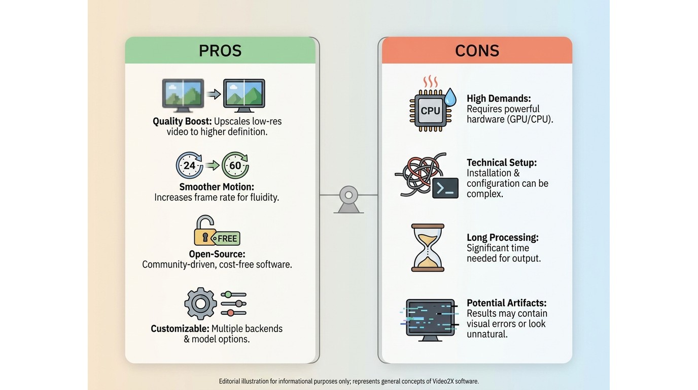 Pros and cons of video2x