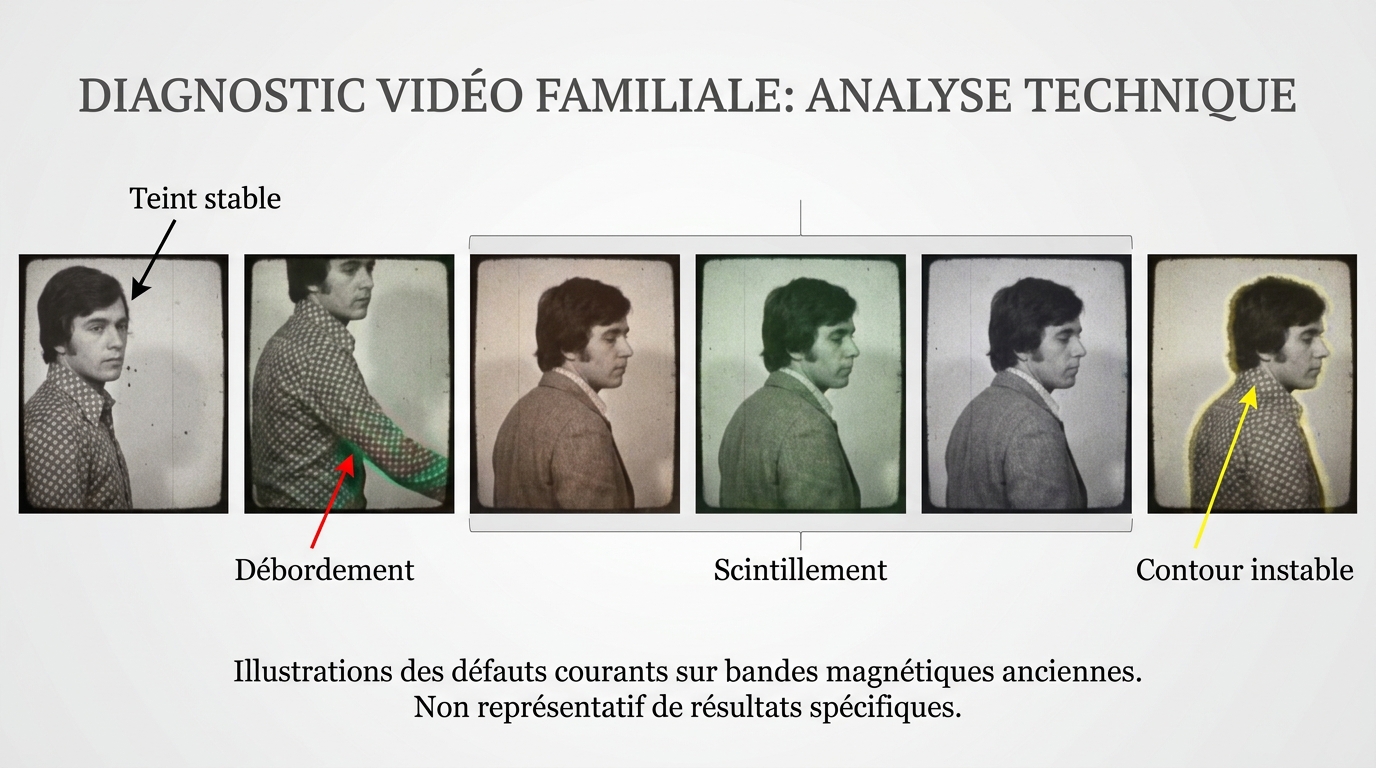 Faire voir les indices concrets d’une couleur stable ou artificielle sur un visage, un vêtement et u