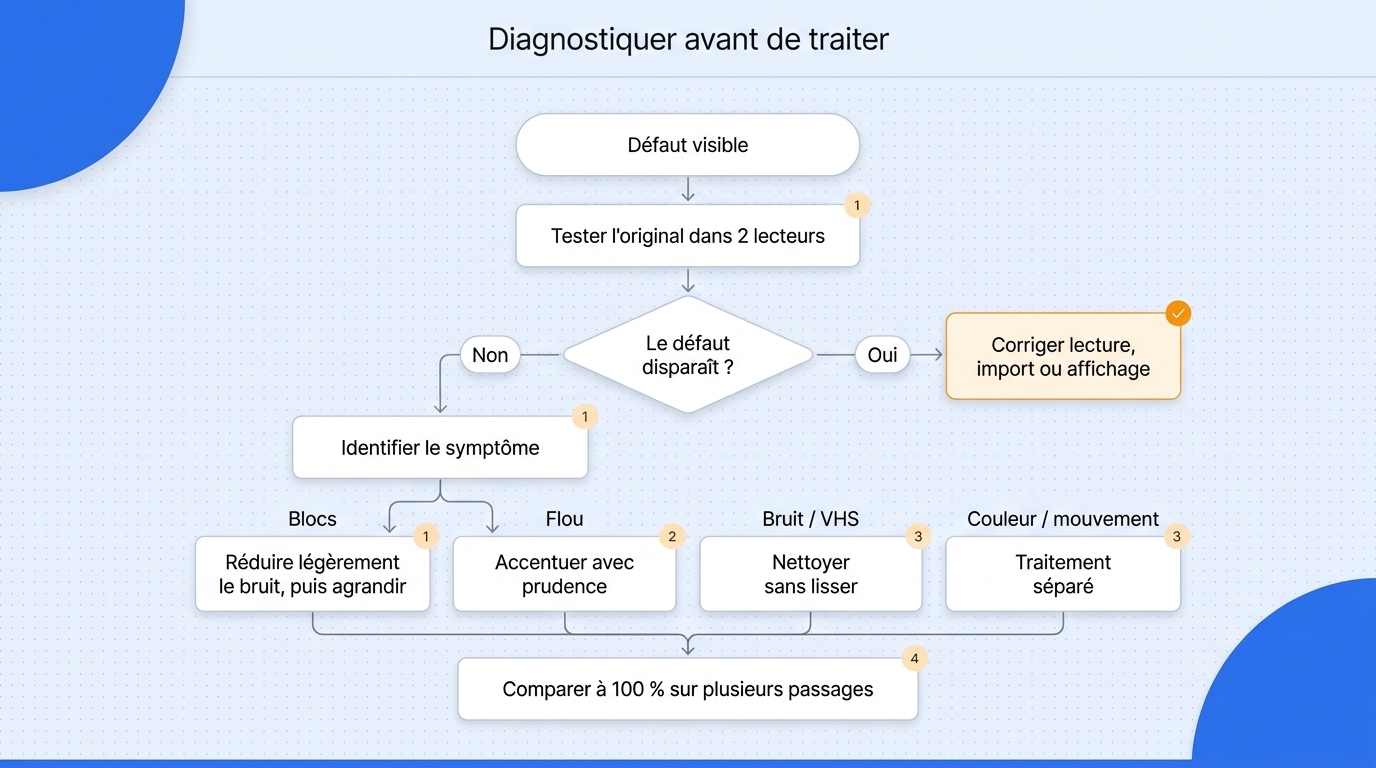 Tester d'abord le fichier et la lecture évite d'appliquer une IA à un problème d'import, de décodage