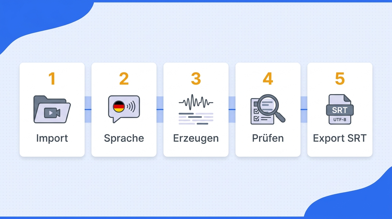 Der zuverlässige Ablauf endet erst nach Korrektur, UTF-8-Export und Importtest.