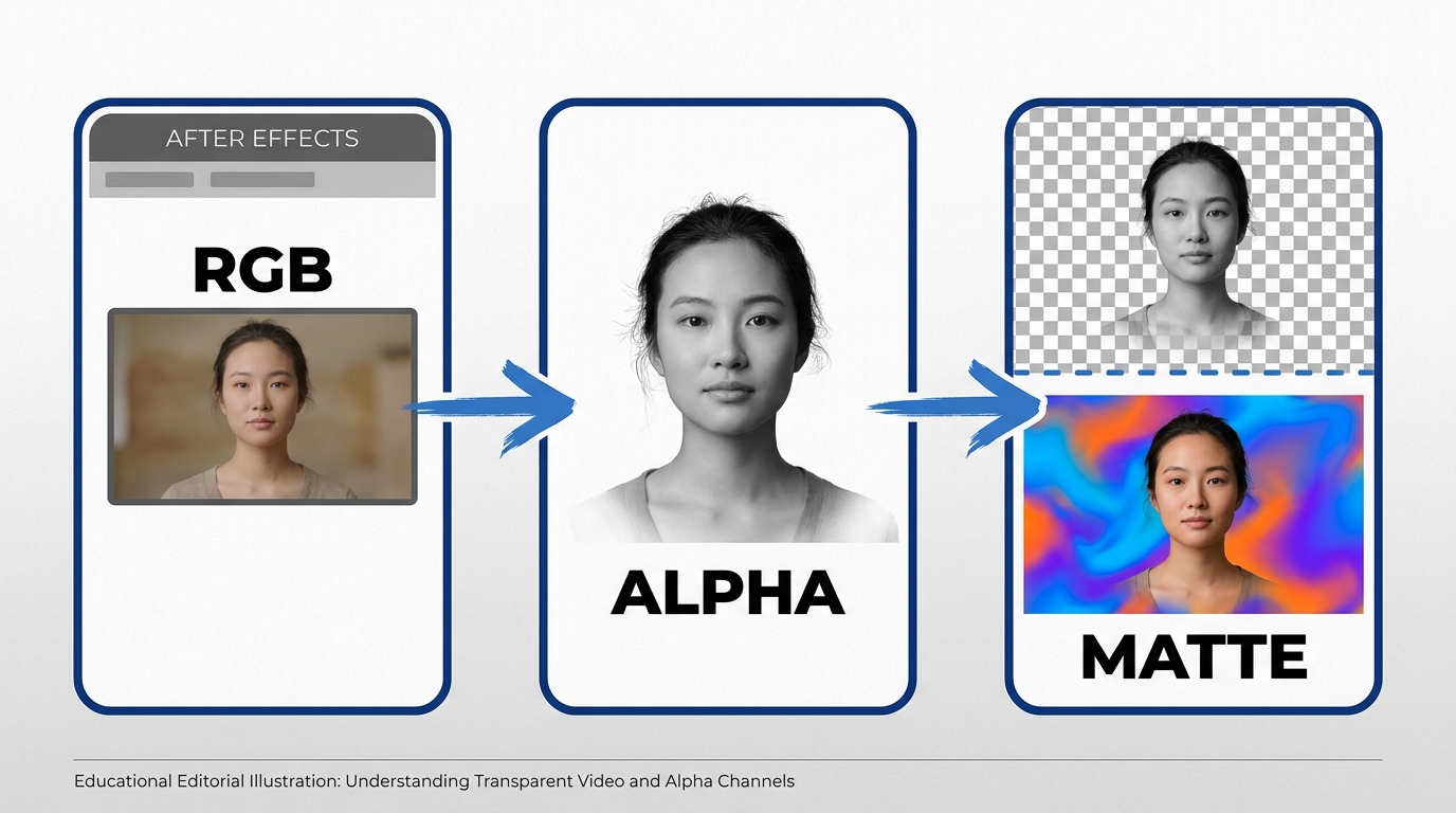 Alpha matte controls transparency while checkerboard only previews it.