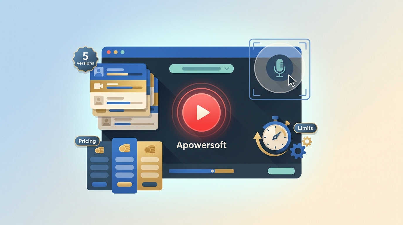 Apowersoft Screen Recorder Review: 5 Versions, Limits, and Pricing.