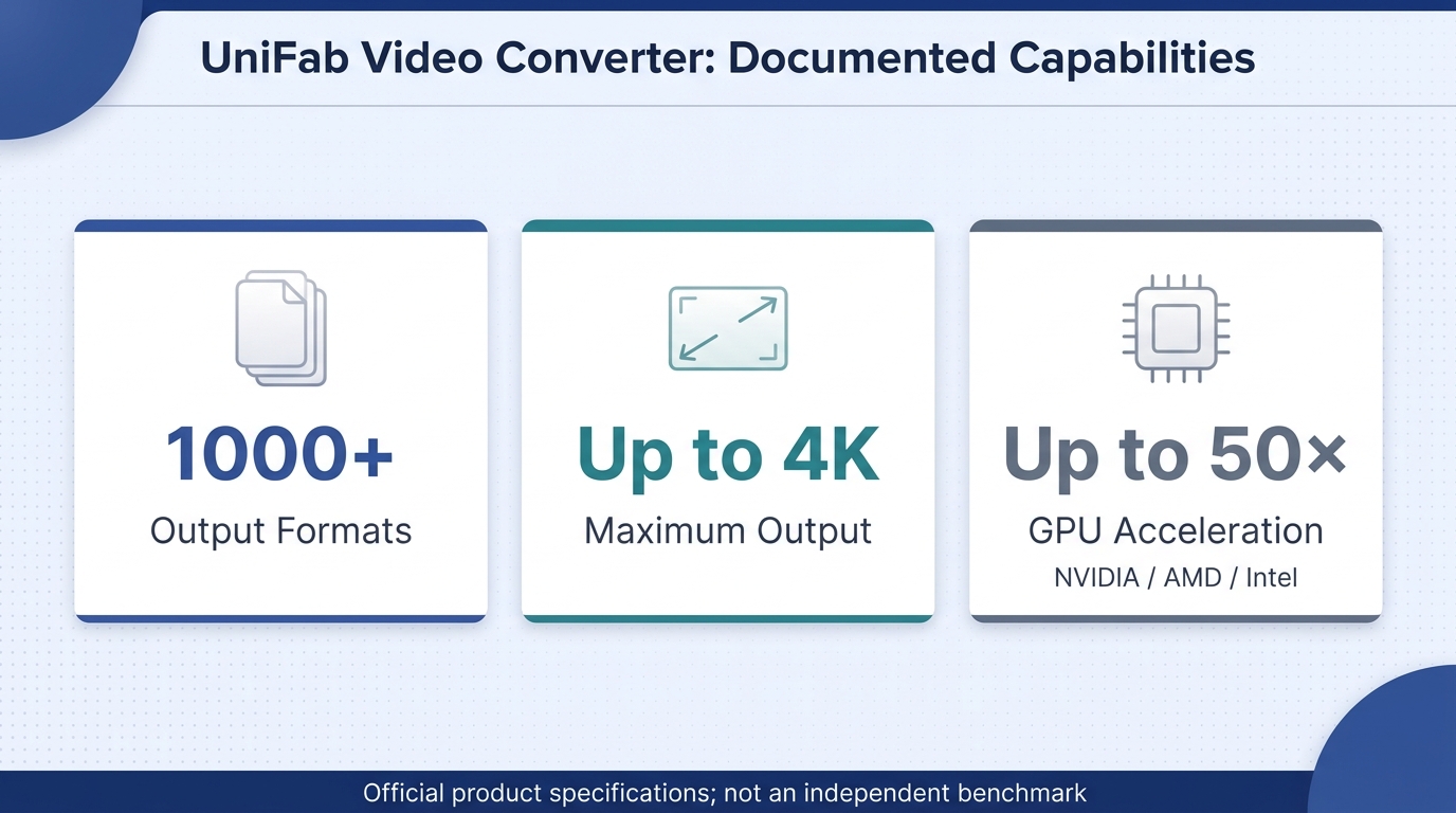 Unifab converter documented specs
