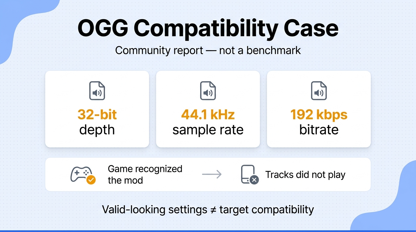 Ogg compatibility case chart