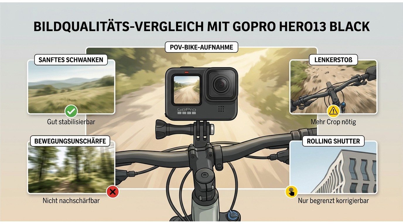GoPro-Beispiele für Schwanken, harte Stöße, Bewegungsunschärfe und Rolling Shutter.