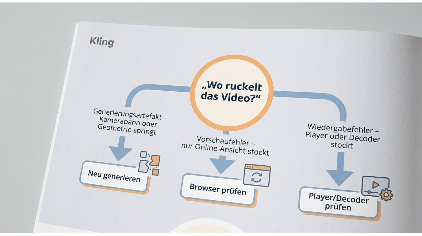 Kling-Fehlerdiagnose für Generierungsartefakt, Vorschaufehler und Wiedergabeproblem