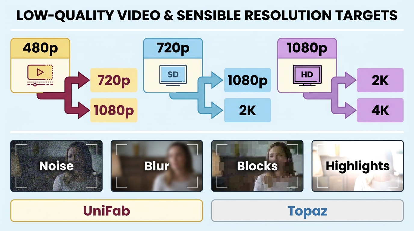 Resolution guide from 480p to 1080p with common video quality problems