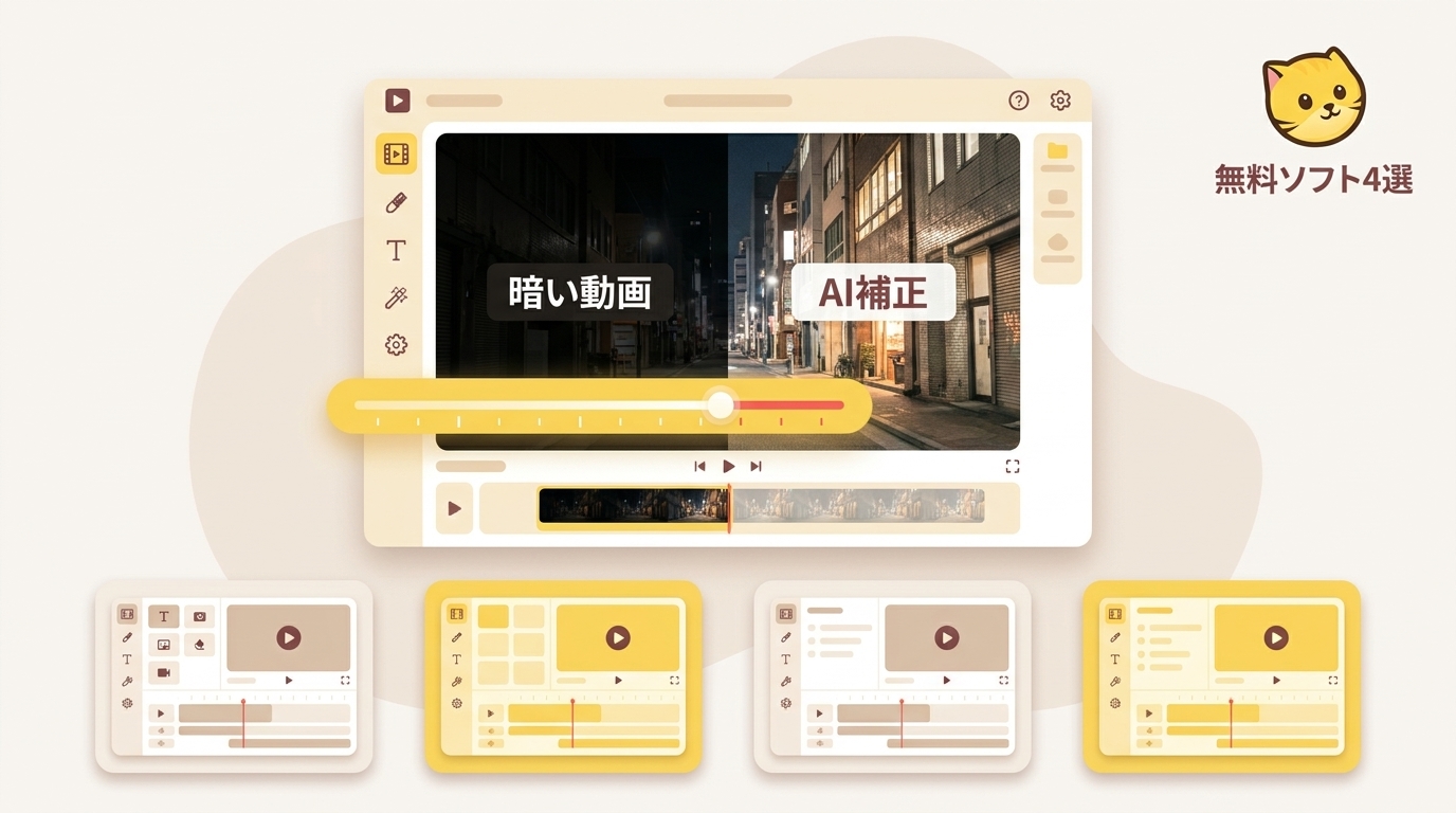 暗い動画をAIで明るくする仕組みと注意点|無料補正とソフト4選