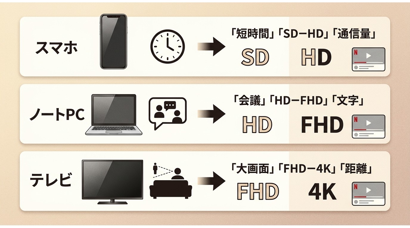 スマホ・PC・テレビ別の推奨解像度と選ぶ基準