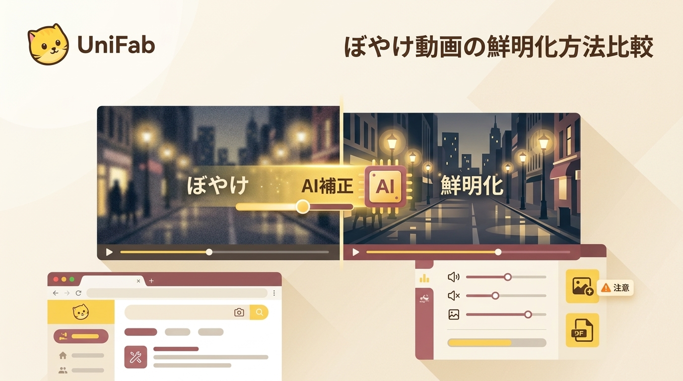 ぼやけた動画を鮮明にする方法の違いと注意点｜無料サイト・AIソフトを比較