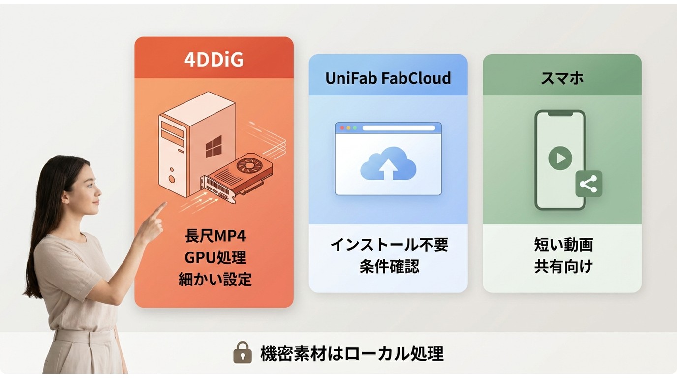 4DDiG、UniFab FabCloud、スマホで動画高画質化を選ぶ基準