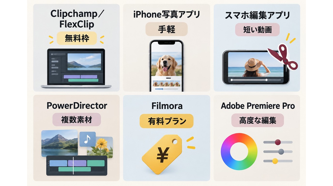 ClipchampやPowerDirectorなど動画色調補正環境の比較