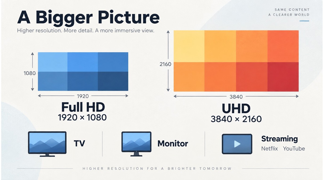 Full HD and UHD pixel grids for TV and streaming