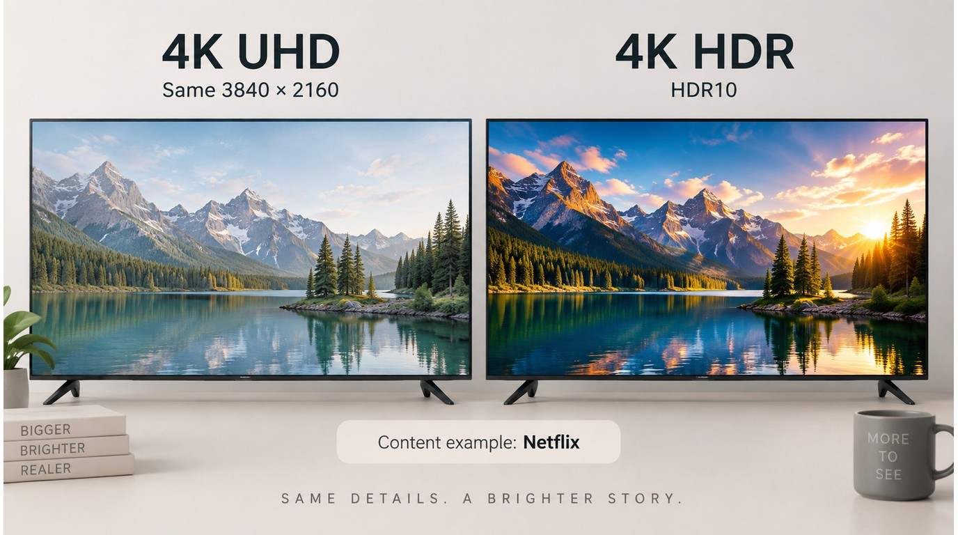 4K UHD and 4K HDR with matching pixels and different range