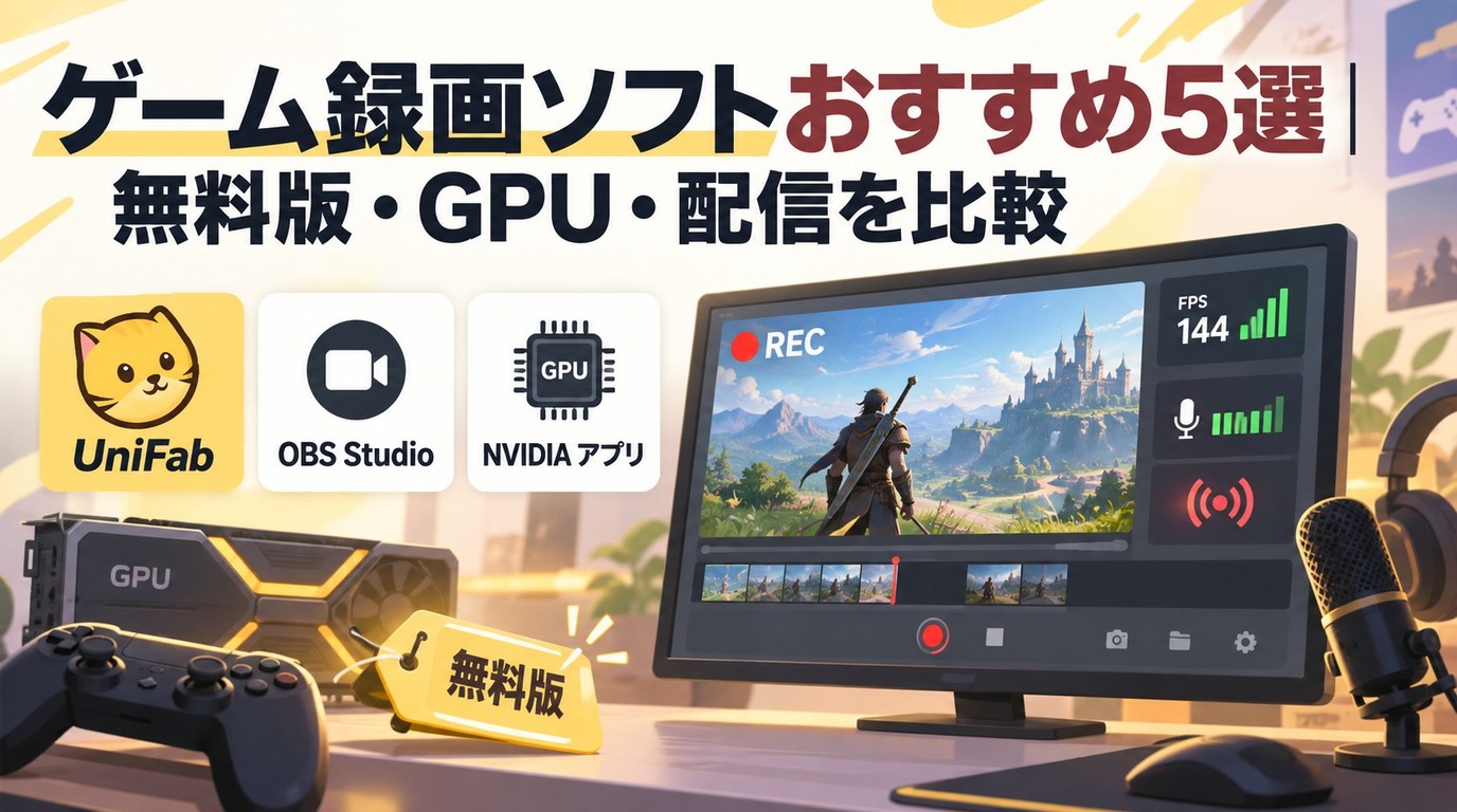 【2026年最新】PCゲーム録画ソフトおすすめ5選｜無料版・GPU・配信の違い