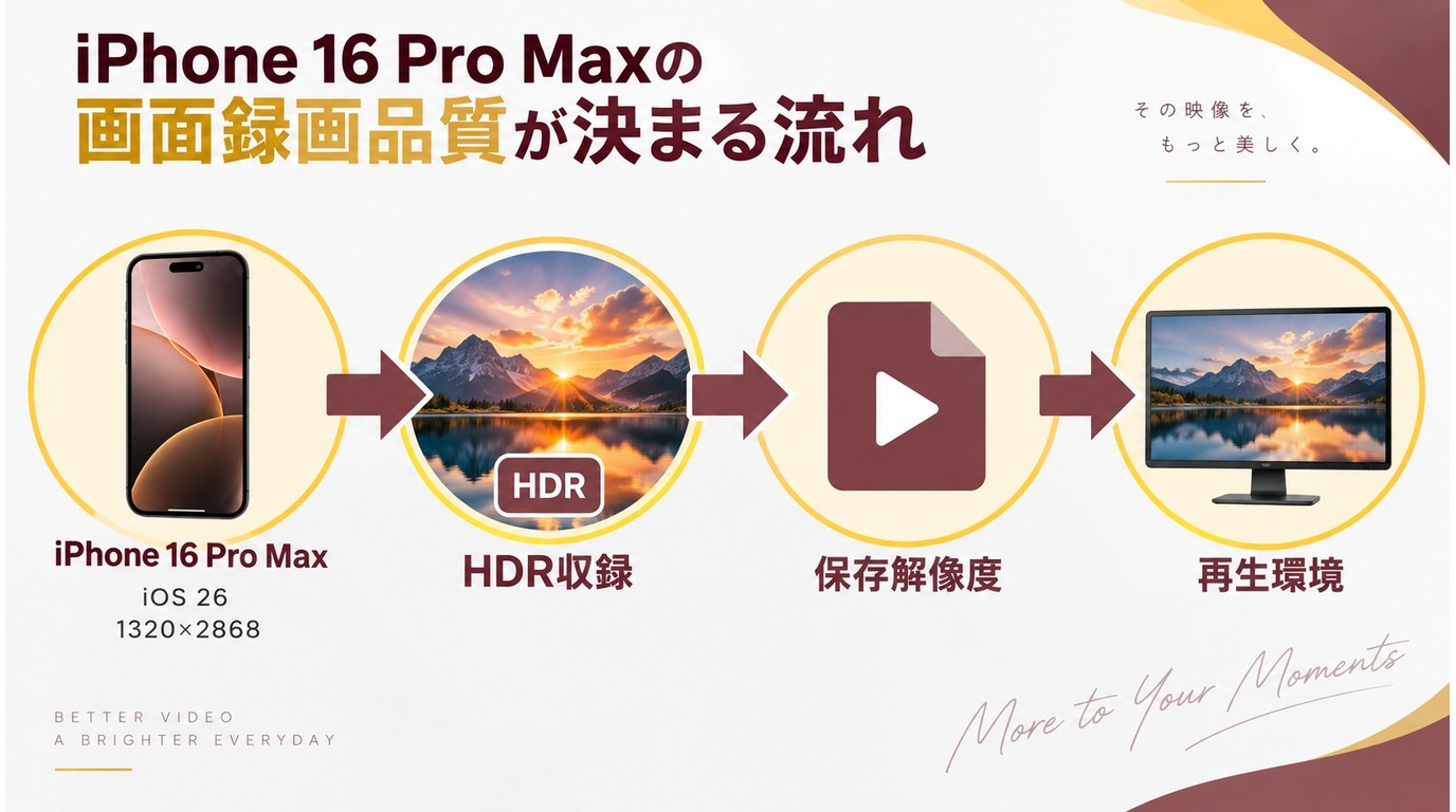 iPhone 16 Pro Maxのネイティブ解像度とHDRが録画画質に影響する流れ